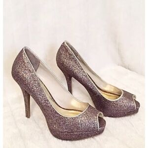 STEVE MADDEN KELLE Glitter Platform Stiletto Pumps